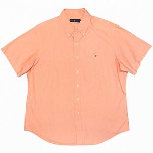 NWOT Ralph Lauren Men's Classic Fit Oxford Short Sleeve Shirt, Kona Orange (XL)